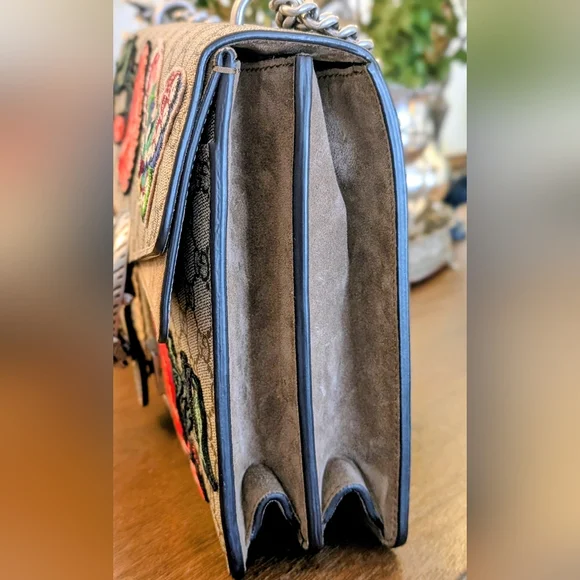 Gucci GG Supreme Canvas Embroidered Butterfly/Flowers Dionysus‎ Shoulder Bag - Picture 7 of 14